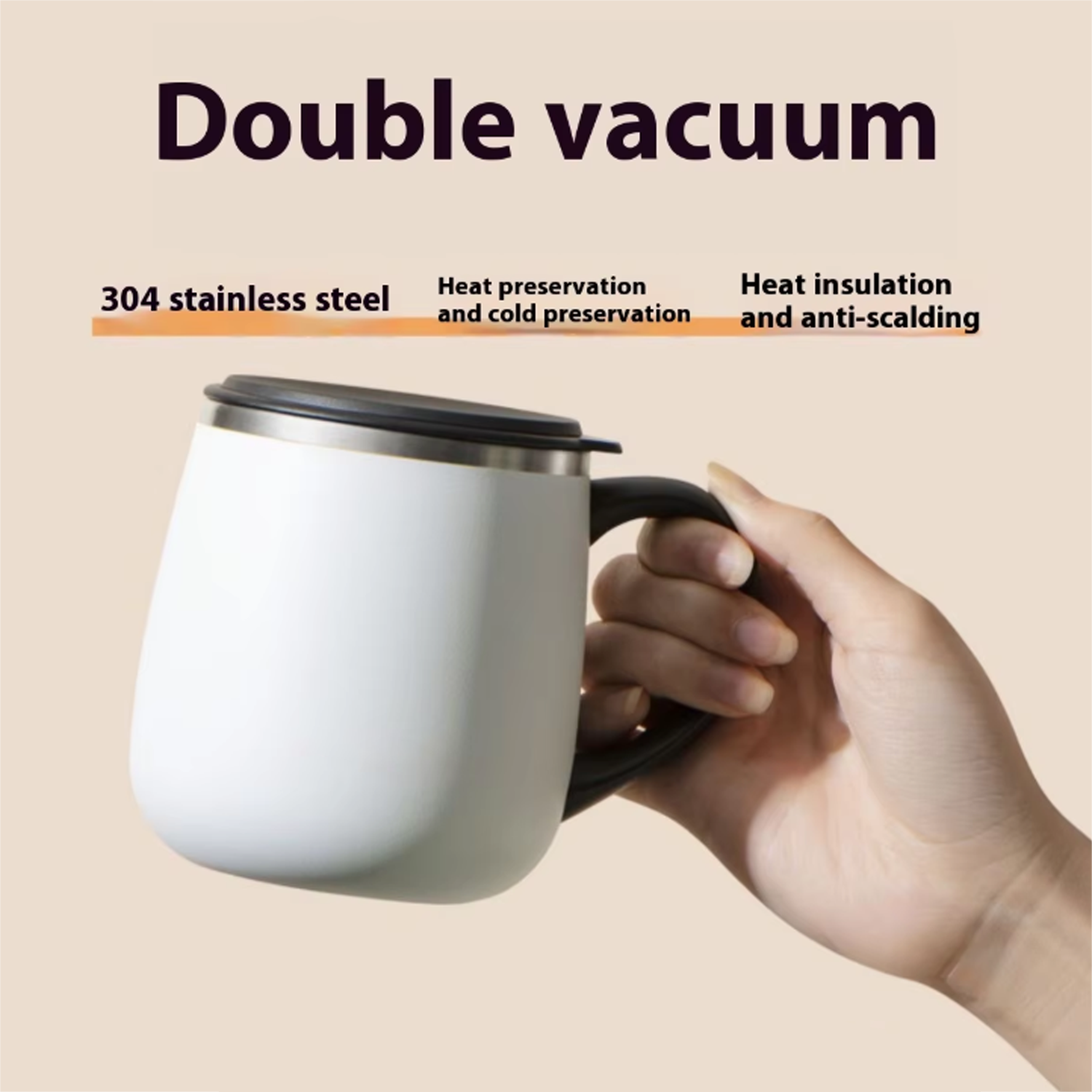 11oz Double Wall Stainless Steel Insulated Mug w/ Lid 16